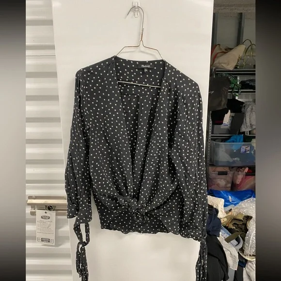 Madewell Black and White Polka Dot Blouse - Picture 5 of 5